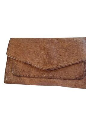Fossil Wallet Brown Genuine Leather Bifold Snap Flap